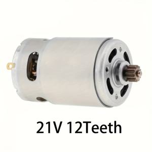 TEMU 전동 드릴 및 스크루드라이버와 같은 전동 공구용 RS550 DC 모터. 12개의 톱니를 특징으로 하며 10.8V, 12V, 14.4V, 18V 및 21V 전압과 호환되며 속도 범위는 21500에서 29000 RPM입니다.
