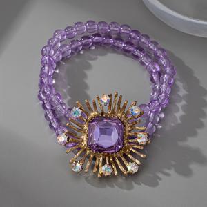 TEMU 여성을 위한 우아한 고급 18K 금장치 진석 합금 라인스톤 꽃 비즈 브래지릿, 일상적인 기회, банк릿 파티, 결혼식, 휴가, 쇼핑, 비즈니스, 통근용 액세서리