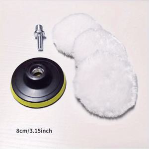 TEMU M10/M14 소프트 울 기계, 일반 모터 연마 패드, 3 인치 왁싱 및 연마 기관차 바디 연마 디스크 청소 액세서리에 적합한 1 세트 연마 패드