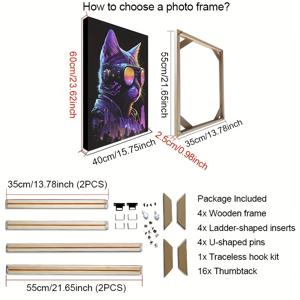 TEMU 1세트 DIY 사진액자 캔버스액자 갤러리 걸이 그림 유화 포스터 설치용 스트레칭 스트립 벽 장식 홈 데코