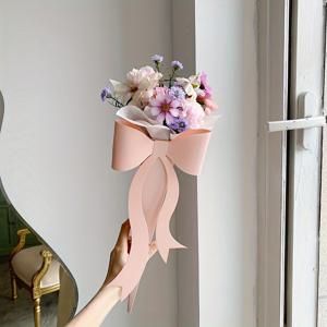 TEMU 어머니의 날 데이 결혼식 여성의 날 교사의 날 단일 꽃 상자 꽃 핸드백 꽃 배치 상자 요정 스틱 장미 부케 포장 상자 리본 꽃 상자