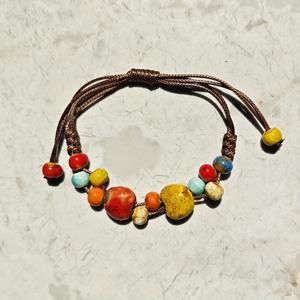 TEMU 사랑의 마음 매력 팔찌, 레트로 전통 중국 민속 스타일 세라믹 구슬 팔찌 주얼리 액세서리