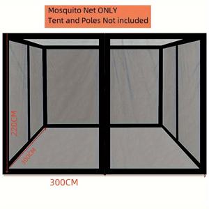 TEMU 1개 야외 모기장 텐트 - 파티오, 정원, 마당용 블랙 메쉬 방충막 - 내구성 있는 날씨 저항 디자인, 쉬운 설치, 폴 미포함, 현대적인 캐노피, 튼튼한 구조, 테라스 페르골라, 강력한 가제보, 야외 쉼터, 야외 천막, 캐노피 텐트, 파티오 쉘터, 정원 페르골라, 그늘막