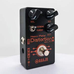 TEMU AHAJII AH-77u 하이 게인 디스토션 이펙트 페달 기타 페달 블랙 헤비 메탈 멀티 이펙트 트루 바이패스 강력한 펀치 2웨이 셀렉터 스위치 - 익스트림/클래식