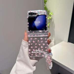 TEMU 폰 케이스: 초경량 플로럴 보우 폴더블 Z Flip3, Z Flip4, Z Flip5 전용 케이스