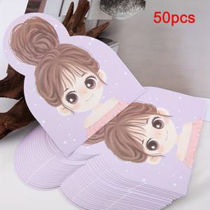 TEMU 50개 MINGXUAN 귀여운 만화 캐릭터가 있는 보라색 머리핀 디스플레이 카드, 하트 모양 연보라 & 흰색 반점 디자인 - DIY 주얼리 소매 포장용, 선물 태그, 헤어 액세서리 태그, 공예 프로젝트 용품, 가벼운 재질