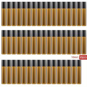TEMU 50개 미니 앰버 향수 롤러 병, 5ml/10ml - 여행용으로 재충전 가능 & 휴대용