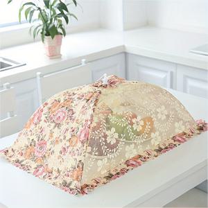 TEMU 꽃무늬 접이식 식품 커버, 대용량 원형 및 직사각형 테이블 클로스, 금속 실 thread 디테일이 있는 식품 접촉하지 않는 직물, 야외 식사 및 피크닉, 피크닉 테이블 클로스 | 우아한 테이블 세팅 | 금속 실 thread 디테일