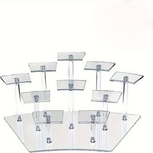 TEMU 1pc 투명 아크릴 디스플레이 선반, 10 계층 보석 주최자 홀더, ​​그림 귀걸이 디저트, 홈 장식을위한 다목적 데스크탑 디스플레이 랙