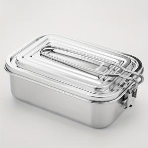 TEMU 1개, 스테인리스 스틸 도시락통 뚜껑 접이식 손잡이, 야외 캠핑 및 여행용, 가정용 주방 용품