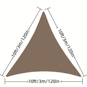 TEMU 1개 삼각형 선쉐이드 캐노피 - 갈색 야외 캐노피, 81-90% 차광, 고밀도 185 GSM 삼각형 페르골라 커버, 파티오, 정원, 데크, 수영장용, 쉬운 조립 (대부분의 구조물과 호환 가능)