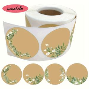 TEMU 크라프트 화환 캔 라벨, 2인치 수제 메이슨 자 스티커, 선물 포장, 정리, 팬트리 보관, 가격표용 천연 갈색 향신료 병 라벨, 300개입