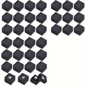 TEMU 투명 뚜껑이 있는 36개 화이트 아크릴 보석 디스플레이 박스, 0.8x0.6인치 보석 및 선물 포장용 주얼리 저장 용기 - 내구성 있고 우아한 디자인, 주얼리 정리함