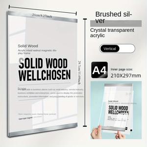 TEMU 자석 아크릴 사진 프레임 - 가벼운, 세로형 홈 & 오피스 장식용, 사진, 명함 & 증명서, 교사 이미지, 벽 스티커, A4 사업자 등록증에 완벽