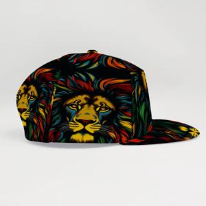 TEMU 1개 WKHRSYT 폴리에스테르 야구 모자, 스포티 레게 라이언 디자인, 러닝 및 야외 활동용 경량 스냅백 모자, 손세탁 가능