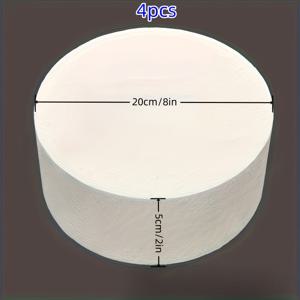 TEMU 4개 폼 원형 케이크, 4-12인치, 인형 인형 피팅용 디스플레이 케이크 연습용, 독특한 원형 폼 모양으로 케이크 장식 및 공예 트레이 제작 가능.