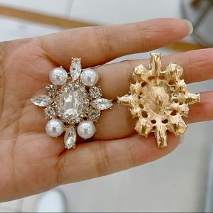 TEMU 3개 세트 우아한 화이트 글라스 버튼, 진주 & 장식, 골드톤 메탈 - 공예 및 패션용 고급 장식용 버튼, 옷용 버튼