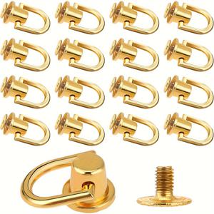 TEMU 12개 리벳 D링 스터드 스크류 스터드 헤드 버튼 스터드 스크류 메탈 링 벨트 펀치 백팩 지갑 공예