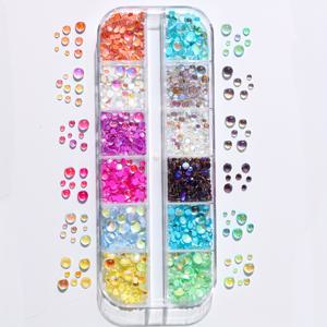 TEMU 네일 아트용 인어 비누 구슬, 6/12 격자 다양한 마카롱 평평한 밑면 진주 광택의 라인스톤, 반원형 환상적인 장식용 매니큐어 진주, 무향