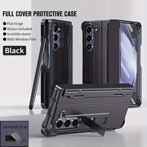 TEMU 메카 스타일 폰 케이스 선물 세트 – 삼성 Z Fold 7/6/5/4, 플립 5/4/3 호환 – 강화유리 보호필름, 펜 슬롯 홀더 & 중앙 피벗 스탠드 포함|폰케이스|휴대폰케이스|케이스