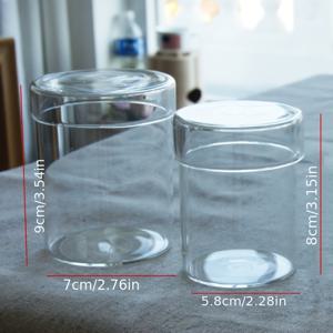 TEMU 고 붕규산 유리 재질의 병과 용기용 유리 뚜껑 보관 상자 1개, 북유럽 스타일 창의적인 뚜껑 달린 캔디, 스낵, 보석 보관용 용기|커피