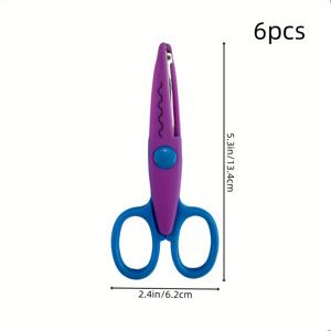 TEMU 6개 세트, 수제 가위, 장식용 종이 모서리 가위, 다기능 가위, 종이 재단 도구, 귀여운 물결 모양 가위, 가위 세트, 불규칙 가위, 수공예 디자인, 공예, 가정 및 학교 사용에 적합.