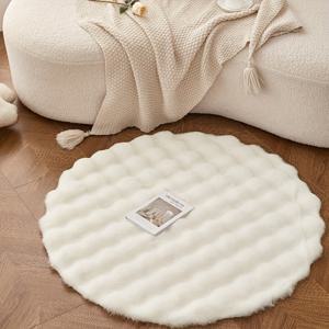TEMU 1개 포근한 플러시 매트 - 부드러운 100% 폴리에스터, 드라이클리닝 전용, 침실 및 거실용 따뜻한 장식 액센트, 작은 공간에 맞는 컴팩트 사이즈 의자 패드 & 화장대 스툴 - 거실용 러그|화장대