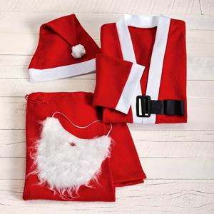 TEMU 크리스마스 이벤트용 일회용 레드 산타 코스튬 세트 5개입 (성인 프리사이즈), 재킷, 바지, 모자, 수염, 벨트 포함 논우븐 산타 슈트, 산타 러닝 이벤트 파티 의상