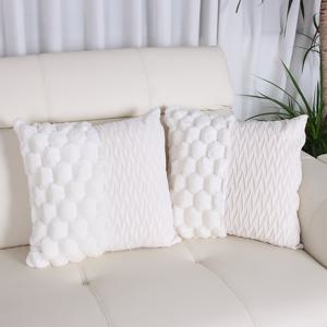 TEMU 2개 세트 고급 토끼털 네덜란드 벨벳 패치워크 베개커버, 편안하고 부드러운 소재의 장식용 쿠션 커버, 침실, 소파, 기숙사 및 홈 데코레이션에 적합 - 베개 안감 미포함