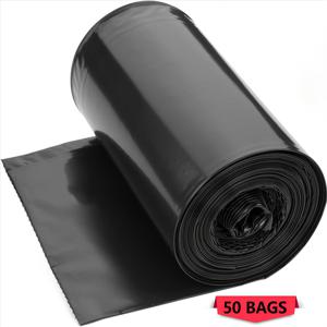 TEMU 50/100개 휴대용 변기 봉투, 5-8갤런 쓰레기 봉투용 드로스트링 캠핑 변기 봉투, 성인 야외 캠핑용 5-8갤런 버킷 변기 적합