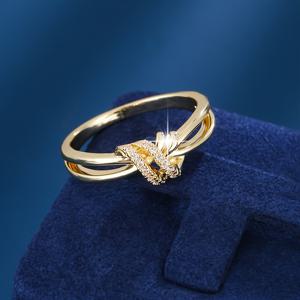 TEMU 1 심플 노트 디자인 합성 지르코니아 여성용 반지