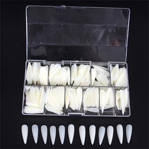 TEMU 500개 롱 발레 네일 프렌치 풀페이스트 발레 인조 , 새로운 길이의 밀키 화이트 비접힘 및 흔적 없는 발레 네일