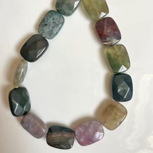 TEMU 천연 보라석, 녹색 칼세도니, 그리고 바다 석류석 이중면 사각 루스 비즈, 핸드메이드 여성 패셔너블한 매력 팔찌, 목걸이, 액세서리 및 커플 선물용.