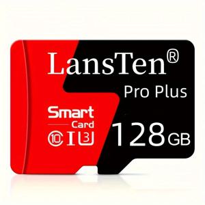 TEMU LansTen 1pc 고속 SD 카드, Class 10 U3 U1, 16GB/32GB/50GB/64GB/100GB/128GB, 4K HD 호환, 보안 카메라 및 스마트 기기용 USB 어댑터 포함 TF 메모리 카드