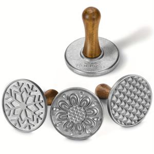 TEMU 쿠키 스탬프 4개 세트, 나무 손잡이가 있는 금속 쿠키 프레스 몰드, DIY 베이킹, 케이크, 페이스트리 장식용품, 사용하기 쉬움, 선물 포장