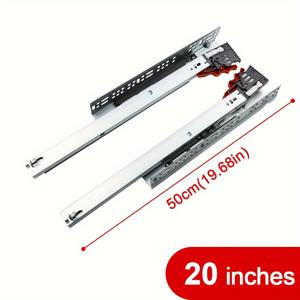 TEMU 2개입 매립형 서랍 슬라이드 (캐비닛 및 가구 서랍용), 3단 소프트 클로즈 히든 슬라이드, 캐비닛 서랍 하단 마운트 레일 (1쌍)