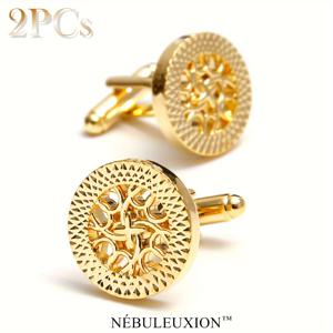 TEMU 공백된 예술적인 디자인의 세련되고 혁신적인 커프스 2개 세트. 프렌치 셔츠에 완벽하며 결혼식, 연회, 의식 또는 비즈니스 행사에 적합합니다.