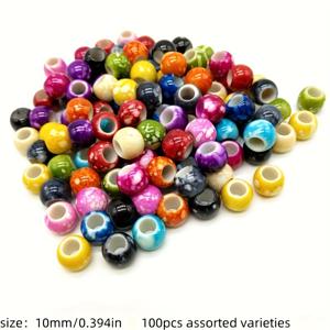 TEMU 100개/60개 12mm/10mm 아크릴 단색 대형 구멍 스프레이 플라워 루즈 비즈 팔찌, 팔찌, 모바일 폰 체인 액세서리 DIY 액세서리