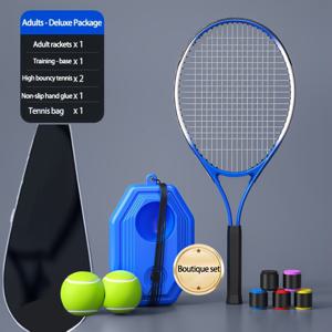 TEMU 6개 세트, 테니스 리바운드 트레이너, 라켓, 스트링 베이스, 리바운드 볼, 야외 스포츠 피트니스용 휴대용 훈련 장비 포함|테니스가방