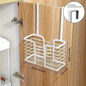 TEMU 1개 철제 헤어 스타일링 도구 보관대 - 캐비닛 또는 벽걸이 드라이어 거치대, 욕실용 공간 절약형 헤어케어 및 스타일링 도구 정리함, 다리미, 컬링 아이론, 스트레이트너 보관 가능, 욕실 헤어 관리 도구 수납