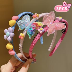 TEMU 3개 세트 한국 스타일 나비 머리핀 - 미끄럼 방지, 당김 없는 가닥 스타일링 액세서리, 미끄럼 방지 헤어피스, 우아한 헤어피스, 안정적인 그립 디자인, 편안한 헤어웨어, 다용도 헤어밴드, 데일리 웨어 사용자, 패션 애호가