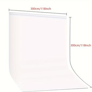 TEMU 10X10 피트 흰색 배경 사진 촬영용 원단, 고밀도 폴리에스터 재질, 순백색 사진 배경 커튼 스크린, 접이식, 세탁 가능, 무봉제, 웨딩 사진, 인물 사진, 파티 및 비디오 스튜디오에 적합 (배경 천만 해당)