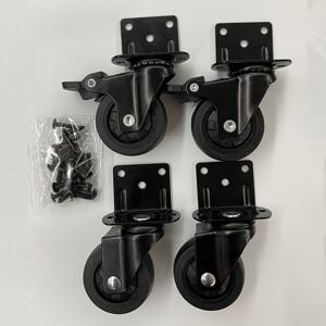 TEMU 2인치 사이드 마운팅 키트, 두꺼운 L자형 플레이트가 있는 4개의 헤비듀티 가구 바퀴 ( 2개 + 회전 2개), 최대 250파운드 지원, 커피 테이블, 식물 스탠드 및 어린이 침대에 적합 – 설치용 나사 포함