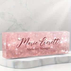 TEMU 맞춤형 1개, 개인 맞춤 선택이 가능한 아크릴 책상 이름판 - 전문가를 위한 스타일리시한 책상 용품, 사무실 장식에 완벽, 상사, 매니저, 교사, 간호사, 의사, 변호사 및 직원 인정을 위한 개인화된 선물.