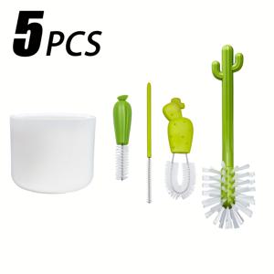 TEMU 5개 세트 카투스 병 세척 브러쉬 - 병 브러쉬, 젖꼭지 브러쉬, 디테일 브러쉬, 빨대 브러쉬 포함 - 건조대용 병 브러쉬 세트 - 세척 도구