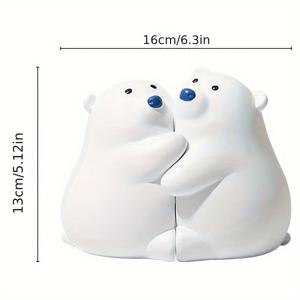 TEMU 매력적인 북극곰 북엔드 - 수지, 배터리 필요 없음, 크리스마스 & 추수감사절 장식에 완벽함