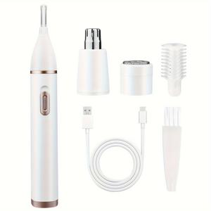 TEMU 콘두로마 충전식 코털 정리기 - 여성 및 남성용 전동 얼굴 털 제거기, 리튬이온 배터리, 귀, 눈썹, 코 정리기, 휴대용 제모기, 민감한 피부용 무통 그루밍 기기