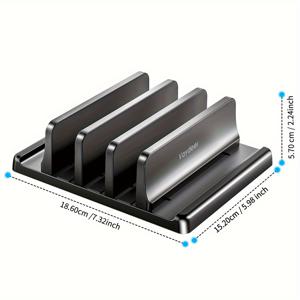 TEMU 1pc VAYDEER 수직 노트북 스탠드 3-슬롯 수직 스탠드, ABS 소재, 디자인, 공간 절약, 조절 가능한 데스크탑 정리, 모든 MacBook/Chromebook/Surface와 호환