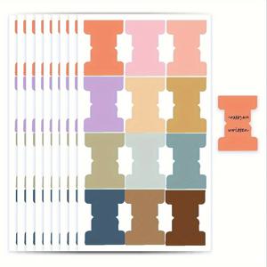 TEMU 600개 컬러풀 스티키 인덱스 탭, 12색 손글씨 페이지 마커, 빈 월간 플래너 스티커, 다이어리 및 노트북 북마크용 플래그|다이어리