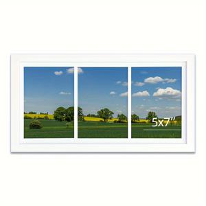 TEMU 1개의 모던 3개의 오프닝 5x7 사진 액자, 가로/세로 디스플레이, 인공 나무 갤러리 벽 액자, 가볍고 스타일리시한 가족, 사랑, 우정 사진